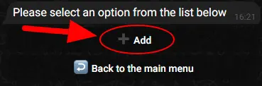 Screenshot featuring the '+ Add' button for creating a new form. This step allows users to initiate the process of crafting personalized forms for their bot interactions.