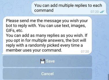 Creating a custom command in BotSubscription: Add multiple messages to your custom command to provide more than one response