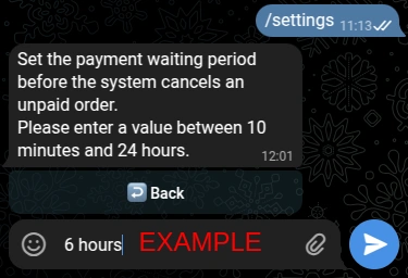 Setting the Payment Waiting Period in BotSubscription