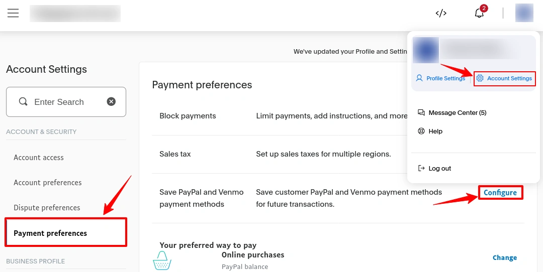 PayPal Business Account settings for Reference Transactions