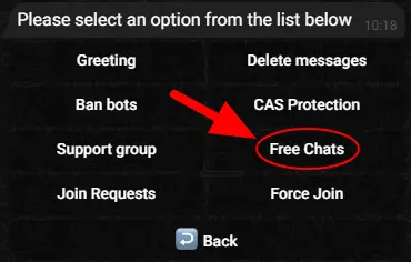 BotSubscription Free Chats Settings